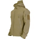 Herren Softshell Outdoorjacke mit Kapuze, wasserdichte Winddichte Reißverschlussjacke, Taktische Jacke mit Taschen für schlechtes Wetter 8