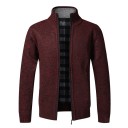Herren Strickjacke mit Reißverschluss und Rollkragen Einfarbiger eleganter Pullover für Männer Herbst Winter Strickjacke Polyester Verschiedene Farben 10