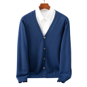 Herren Strickjacke mit V-Ausschnitt Langarm Einfarbiger Strickpullover Elegante Freizeitmode Nylon Polyester Verschiedene Farben 15