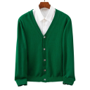 Herren Strickjacke mit V-Ausschnitt Langarm Einfarbiger Strickpullover Elegante Freizeitmode Nylon Polyester Verschiedene Farben 22