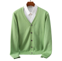 Herren Strickjacke mit V-Ausschnitt Langarm Einfarbiger Strickpullover Elegante Freizeitmode Nylon Polyester Verschiedene Farben 21