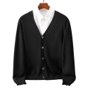 Herren Strickjacke mit V-Ausschnitt Langarm Einfarbiger Strickpullover Elegante Freizeitmode Nylon Polyester Verschiedene Farben 13