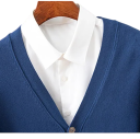 Herren Strickjacke mit V-Ausschnitt Langarm Einfarbiger Strickpullover Elegante Freizeitmode Nylon Polyester Verschiedene Farben 3