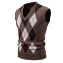 Herren Strickweste mit V-Ausschnitt und geometrischem Muster aus Polyester und Nylon, ärmellos für den Alltag, zum Layering 6