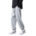 Herren Sweatpants einfarbig mit Taschen und Kordelzug, Polyester, Baumwolle, bequemer Schnitt, ideal für Freizeit und Sport 2