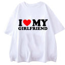 Herren T-Shirt mit der Aufschrift I LOVE MY GIRLFRIEND Lustiges Print T-Shirt Kurzarm Baumwoll T-Shirt Geschenk für Partner Boyfriend 2