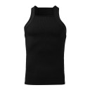 Herren Tanktop mit Rundhalsausschnitt Einfarbiges Sport-Tanktop aus Polyester Leichtes Atmungsaktives Tanktop für den Sommer und das Training 5
