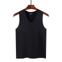 Herren Tanktop mit V-Ausschnitt Einfarbiges Tanktop aus Polyester und Seide Leichter atmungsaktiver Stoff für den Sommer und die Freizeit 8