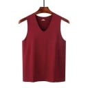 Herren Tanktop mit V-Ausschnitt Einfarbiges Tanktop aus Polyester und Seide Leichter atmungsaktiver Stoff für den Sommer und die Freizeit 12