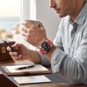 Herren Taucheruhren mit Datum Ovale drehbare Lünette Wasserdicht 200 m Gehäuse 41 mm Edelstahl 316L Gummiband Zum Tauchen 5