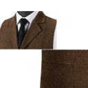 Herren-Weste mit Taschen, Kette und Knopfkragen aus Polyester ohne Ärmel für formellen Stil und festliche Anlässe 11