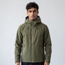 Herren winddichte Jacke mit Kapuze und Reißverschluss mit verstellbarem Kordelzug, seitlichen Taschen und verstellbaren 2