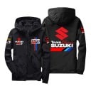 Herren Windjacke mit Kapuze und durchgehendem Reißverschluss mit großem Team-Motiv und farbigen Streifen auf dem Rücken 12