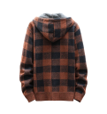 Herren Winter Karierter Cardigan mit Kapuze und Reißverschluss Stylischer warmer Pullover mit langen Ärmeln Herbst 7