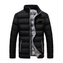 Herren Winterjacke Steppjacke mit Wattierung Warme leichte Jacke für kaltes Wetter Stehkragen Sportjacke mit Reißverschlusstaschen Wintermantel 3