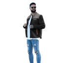 Herren Winterjacke Winddichtes Design Druckknopfverschluss Polyesterjacke mit Taschen Polyesterfutter Warmes bequemes Wintertragen 4