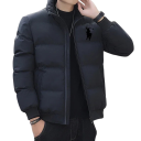 Herren Winterjacke Winddichtes Design Reißverschluss Polyester Stickerei auf der Brust Praktische Taschen Warmes und bequemes Tragen im Winter Moderne Winterbekleidung 2