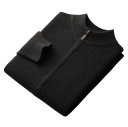 Herren Wollstrickjacke mit Reißverschluss und langen Ärmeln Einfarbiger Pullover mit Rundhalsausschnitt Elegante Wintermode Stylischer Pullover Verschiedene Farben 9