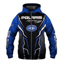 Herren Zip-Hoodie mit langen Ärmeln und Allover-Druck in Motorrad-Rennstil schwarz-blau 1