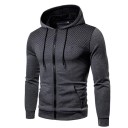 Herren Zip-Hoodie mit Taschen Einfarbiger Sporthoodie mit feinem Punktmuster auf den Schultern Bequemer Polyesterstoff 17