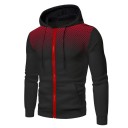 Herren Zip-Hoodie mit Taschen Einfarbiger Sporthoodie mit feinem Punktmuster auf den Schultern Bequemer Polyesterstoff 13
