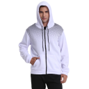 Herren Zip-Hoodie mit Taschen Einfarbiger Sporthoodie mit feinem Punktmuster auf den Schultern Bequemer Polyesterstoff 5