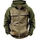 Herren Zip-Hoodie mit Taschen Stylischer Sporthoodie mit Brusttaschen aus strapazierfähigem Polyester Bequeme Kleidung für jeden Tag 5