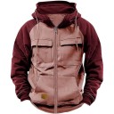 Herren Zip-Hoodie mit Taschen Stylischer Sporthoodie mit Brusttaschen aus strapazierfähigem Polyester Bequeme Kleidung für jeden Tag 3