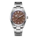 Herrenarmbanduhr mit gemustertem Zifferblatt und leuchtenden Indizes Wasserdicht bis 100 m Gehäuse 36 mm Edelstahl 316L Für den täglichen 6