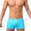 Herrenbadehose Polyester Einfarbig Seitenstreifen Mit Kordelzug Tasche Logo an der Seite Strand Schwimmbad Sportlicher Stil 10