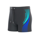 Herrenbadehose schwarz mit bunten Mustern Polyester Mit Kordelzug Elastischer Bund Enganliegender Schnitt Schnelltrocknende Badehose für den Strand 5