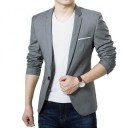 Herrenblazer aus Polyester Eleganter einfarbiger Blazer für Männer mit Taschen und Brusttasche Stylischer formeller Blazer mit Knopf in verschiedenen Farben 1
