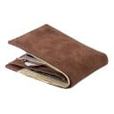 Herrengeldbörse 11 x 8,5 cm PU-Leder Neutrale Farben Kartenfächer Reißverschlussfach Kompakte stylische Geldbörse für Männer Praktische 3