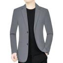 Herrenjacke aus Polyester und Baumwolle Elegante atmungsaktive Jacke für Männer mit Taschen und Brusttasche Einfarbige stilvolle Jacke mit Knopf 10
