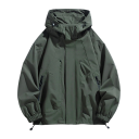 Herrenjacke für Frühling und Herbst Winddichte Ausführung Mit Kapuze Reißverschluss Praktische Taschen Robuste Polyesterverarbeitung 1