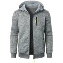 Herrenjacke mit Kapuze und Reißverschluss Sportliche Übergangsjacke mit Taschen Kontrastierende Reißverschlüsse Weiche Jacke für Frühling und Herbst in der Stadt und auf Reisen 6