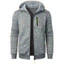 Herrenjacke mit Kapuze und Reißverschluss Sportliche Übergangsjacke mit Taschen Kontrastierende Reißverschlüsse Weiche Jacke für Frühling und Herbst in der Stadt und auf Reisen 6