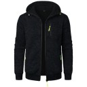 Herrenjacke mit Kapuze und Reißverschluss Sportliche Übergangsjacke mit Taschen Kontrastierende Reißverschlüsse Weiche Jacke für Frühling und Herbst in der Stadt und auf Reisen 3