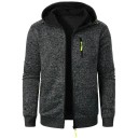 Herrenjacke mit Kapuze und Reißverschluss Sportliche Übergangsjacke mit Taschen Kontrastierende Reißverschlüsse Weiche Jacke für Frühling und Herbst in der Stadt und auf Reisen 1