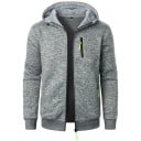 Herrenjacke mit Kapuze und Reißverschluss Sportliche Übergangsjacke mit Taschen Kontrastierende Reißverschlüsse Weiche Jacke 5