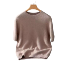 Herrenpullover aus Kaschmir mit kurzen Ärmeln und Rundhalsausschnitt Plüsch Einfarbiger Pullover Elegante Sommermode Verschiedene Farben 14