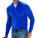Herrenpullover mit langen Ärmeln Einfarbiger Strickpullover mit halbem Reißverschluss V-Ausschnitt Eleganter Pullover Verschiedene Farben 5