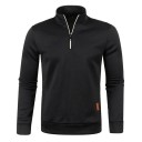 Herrenpullover mit langen Ärmeln und Rollkragen Halber Reißverschluss Einfarbiger Polyesterpullover Eleganter und bequemer moderner Pullover in mehreren Farben 8