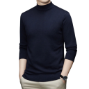 Herrenpullover mit Rollkragen Einfarbiger Strickpullover mit Rundhalsausschnitt Langarm Eleganter Winterherbstpullover Polyester Verschiedene Farben 6