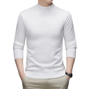 Herrenpullover mit Rollkragen Einfarbiger Strickpullover mit Rundhalsausschnitt Langarm Eleganter Winterherbstpullover Polyester Verschiedene Farben 8