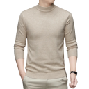 Herrenpullover mit Rollkragen Einfarbiger Strickpullover mit Rundhalsausschnitt Langarm Eleganter Winterherbstpullover Polyester Verschiedene Farben 9