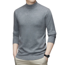 Herrenpullover mit Rollkragen Einfarbiger Strickpullover mit Rundhalsausschnitt Langarm Eleganter Winterherbstpullover Polyester Verschiedene Farben 12