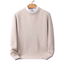 Herrenpullover mit Rundhalsausschnitt Einfarbiger eleganter Pullover aus Kaschmir-Baumwoll-Mischung Weicher bequemer Strickpullover Verschiedene Farben 11
