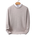 Herrenpullover mit Rundhalsausschnitt Einfarbiger eleganter Pullover aus Kaschmir-Baumwoll-Mischung Weicher bequemer Strickpullover Verschiedene Farben 14