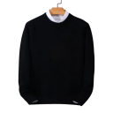 Herrenpullover mit Rundhalsausschnitt Einfarbiger eleganter Pullover aus Kaschmir-Baumwoll-Mischung Weicher bequemer Strickpullover Verschiedene Farben 8